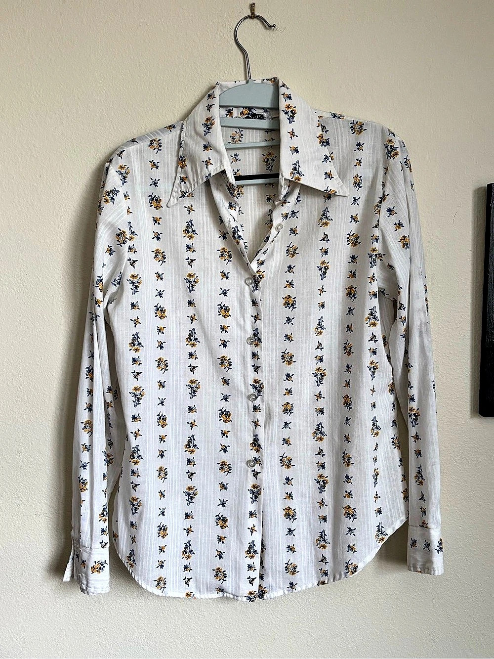 Vintage 70s Floral Button Down Shirt